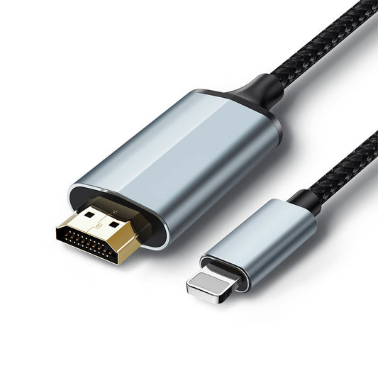 Lightning to HDMI Adapter, HDMI Cable Compatible with iPhone14, 13, 12, 11 - 13.2FT, Grey